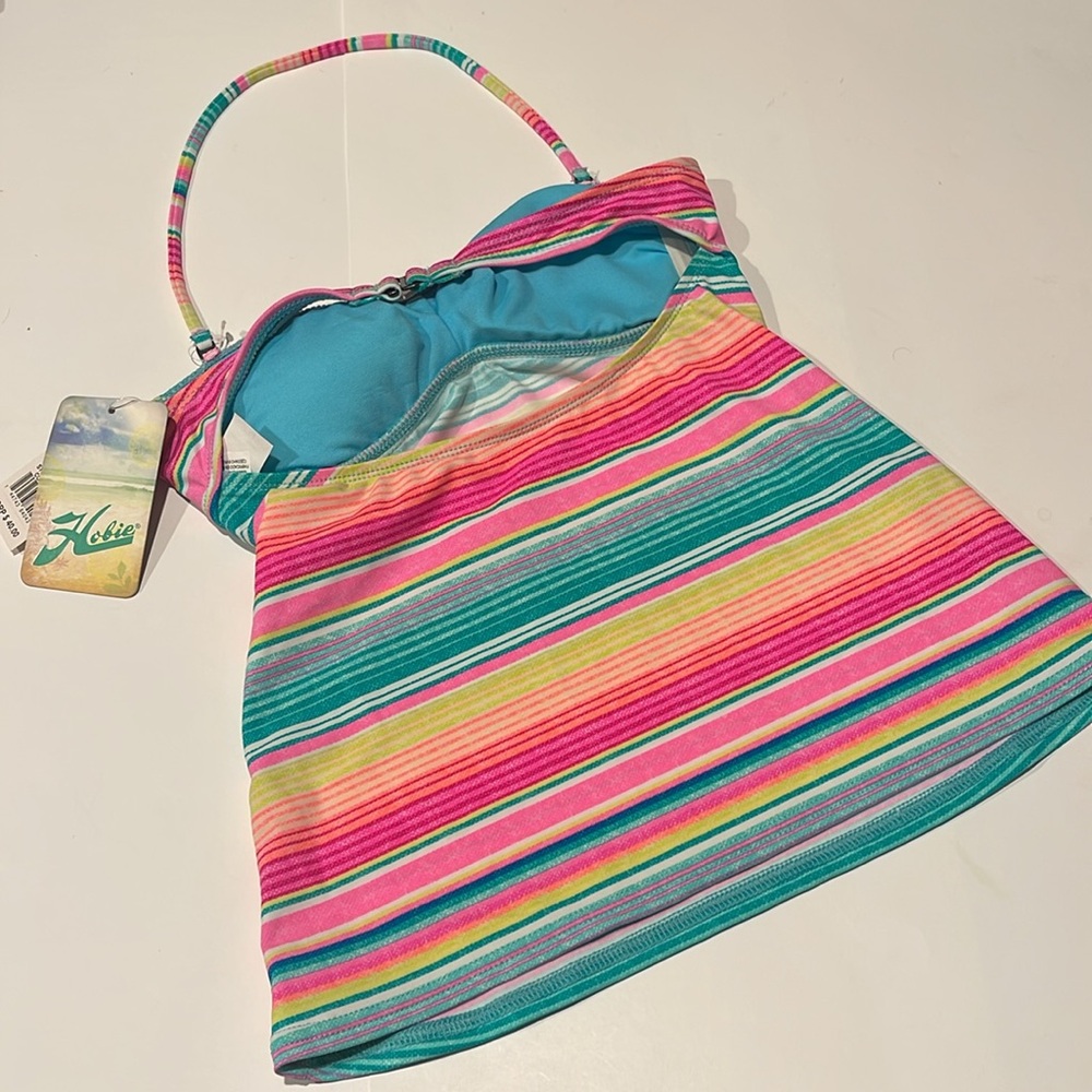 🎉 Hobie NWT pastel striped tankini bathing suit swim $40 - Picture 3 of 3